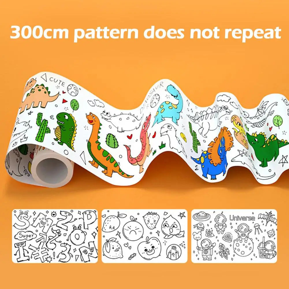 3 Meters Kids Coloring Drawing Sheet Extra Long Roll