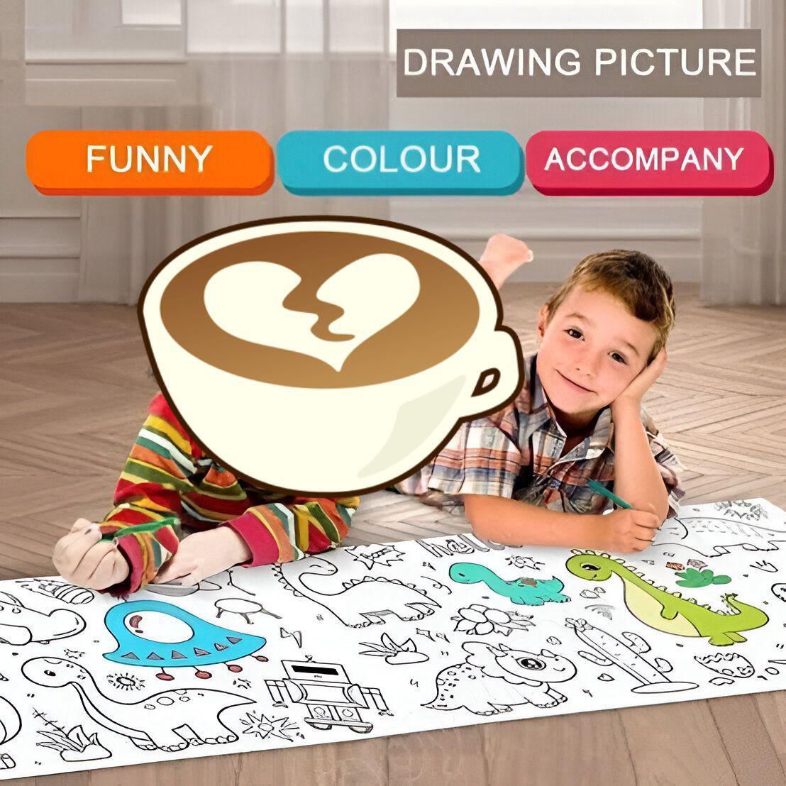 3 Meters Kids Coloring Drawing Sheet Extra Long Roll