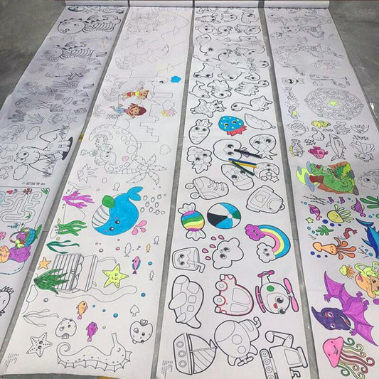 3 Meters Kids Coloring Drawing Sheet Extra Long Roll